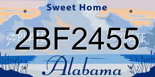 2BF2455 Alabama License Plate