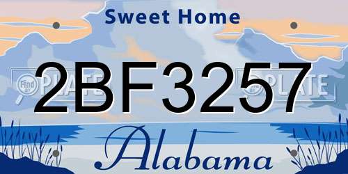 2BF3257 Alabama License Plate