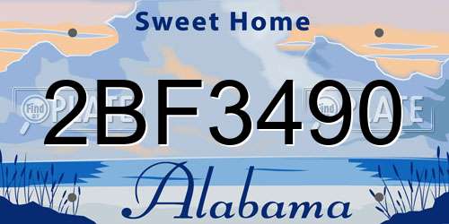 2BF3490 Alabama License Plate