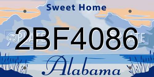 2BF4086 Alabama License Plate