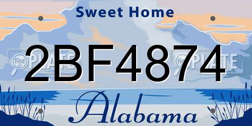 2BF4874 Alabama License Plate