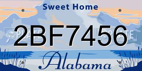 2BF7456 Alabama License Plate