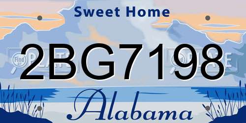 2BG7198 Alabama License Plate