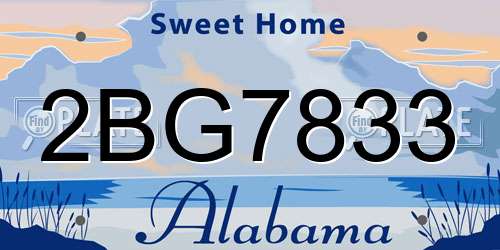2BG7833 Alabama License Plate