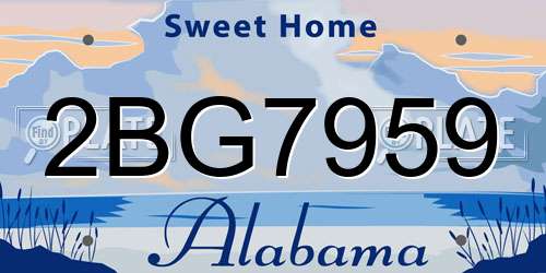 2BG7959 Alabama License Plate