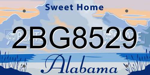 2BG8529 Alabama License Plate