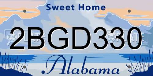 2BGD330 Alabama License Plate