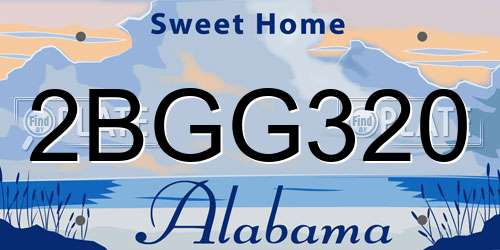 2BGG320 Alabama License Plate