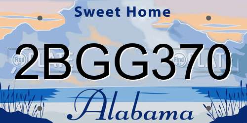 2BGG370 Alabama License Plate