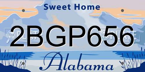 2BGP656 Alabama License Plate