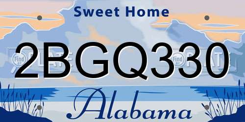 2BGQ330 Alabama License Plate