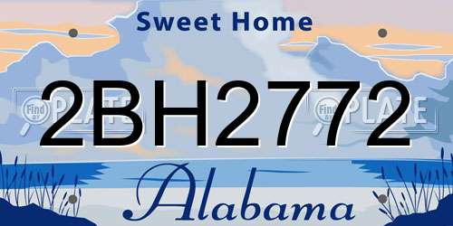 2BH2772 Alabama License Plate