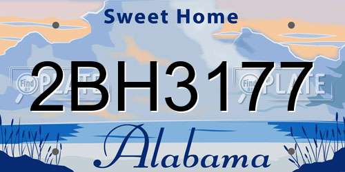2BH3177 Alabama License Plate