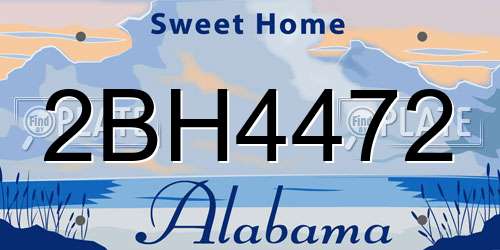 2BH4472 Alabama License Plate