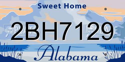 2BH7129 Alabama License Plate