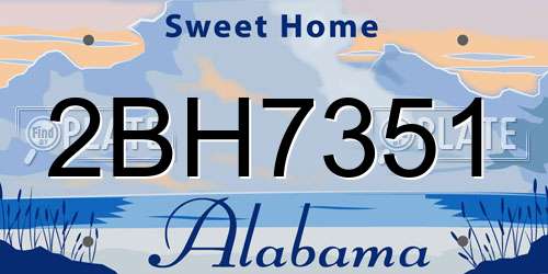 2BH7351 Alabama License Plate