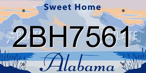2BH7561 Alabama License Plate