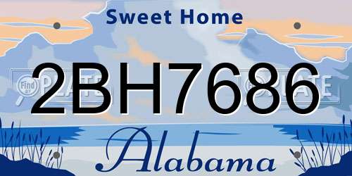 2BH7686 Alabama License Plate