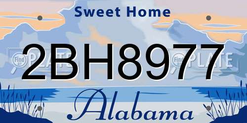 2BH8977 Alabama License Plate