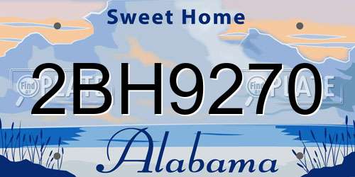 2BH9270 Alabama License Plate