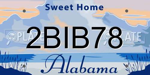 2BIB78 Alabama License Plate