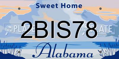 2BIS78 Alabama License Plate