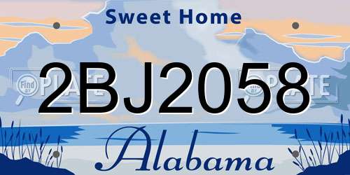 2BJ2058 Alabama License Plate
