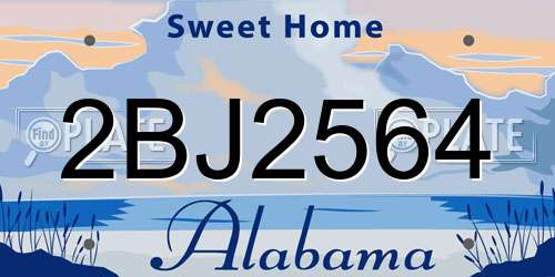 2BJ2564 Alabama License Plate