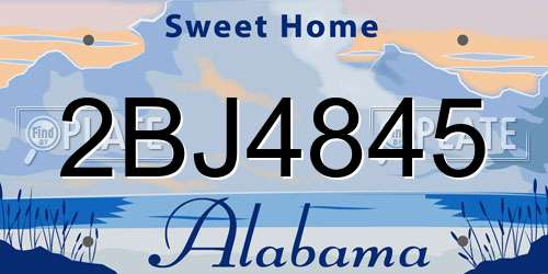 2BJ4845 Alabama License Plate