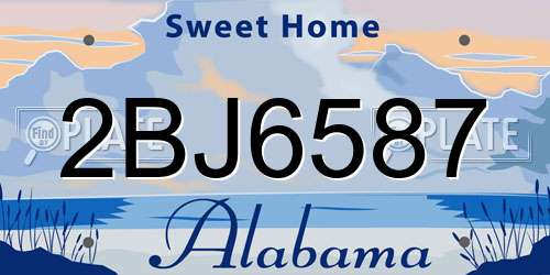 2BJ6587 Alabama License Plate