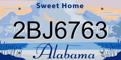 2BJ6763 Alabama License Plate