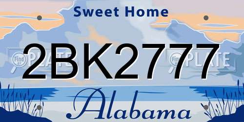 2BK2777 Alabama License Plate