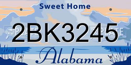 2BK3245 Alabama License Plate
