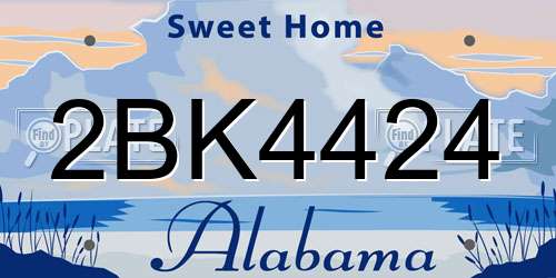 2BK4424 Alabama License Plate