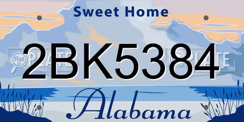 2BK5384 Alabama License Plate