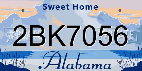 2BK7056 Alabama License Plate