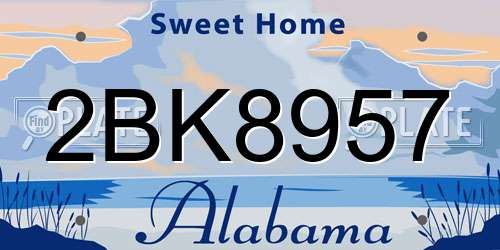 2BK8957 Alabama License Plate
