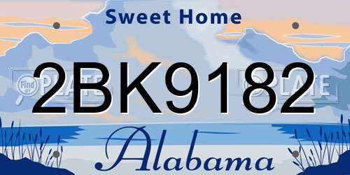 2BK9182 Alabama License Plate