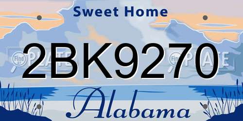 2BK9270 Alabama License Plate