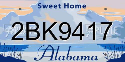 2BK9417 Alabama License Plate