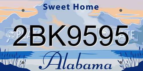 2BK9595 Alabama License Plate