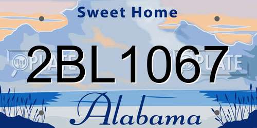 2BL1067 Alabama License Plate