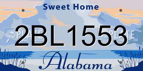 2BL1553 Alabama License Plate