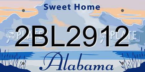 2BL2912 Alabama License Plate