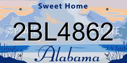 2BL4862 Alabama License Plate