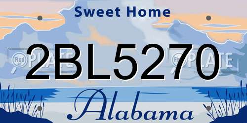 2BL5270 Alabama License Plate
