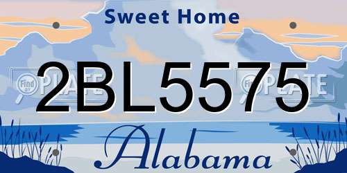 2BL5575 Alabama License Plate