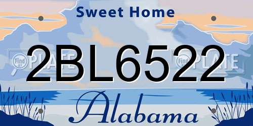 2BL6522 Alabama License Plate