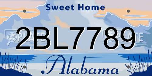 2BL7789 Alabama License Plate
