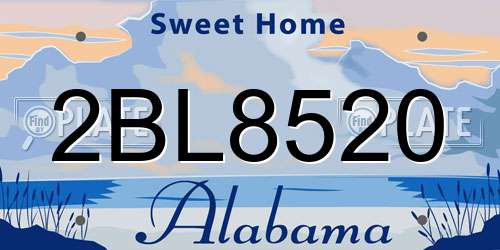 2BL8520 Alabama License Plate